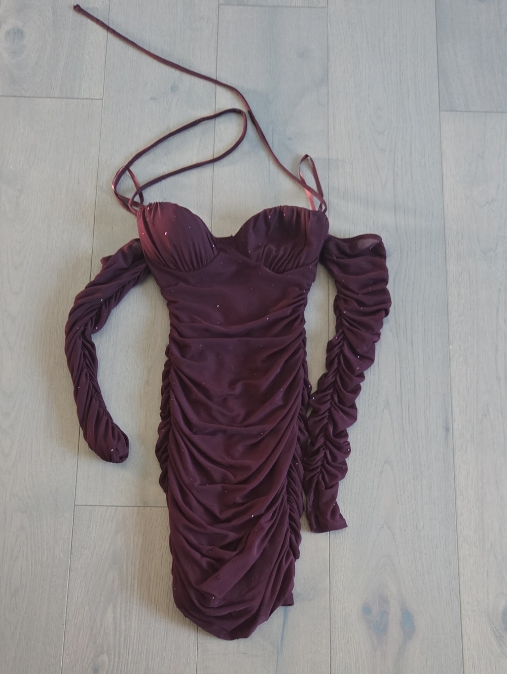 Windsor Plum Ruched Off-Shoulder Prom Dress Teen Womens